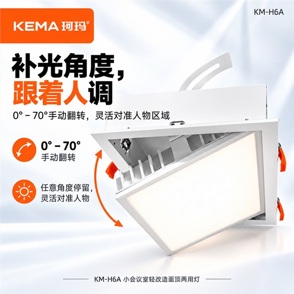KM-H6A 小会议室轻改造防黑脸面顶两用灯