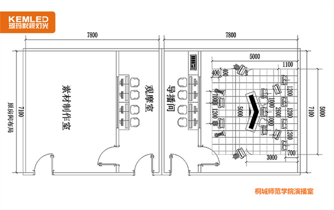 桐城师范学院演播室灯光设计图