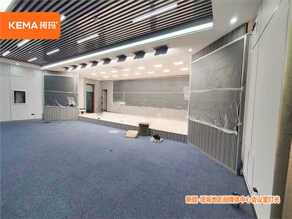 216㎡融媒体中心灯光：塔城地区融媒体中心新闻发布厅灯光改造